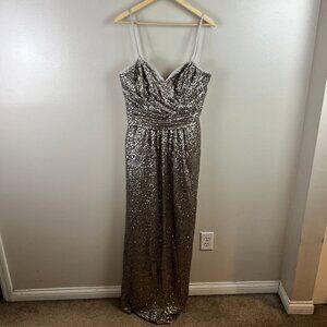 Sorella Vita Sequin Maxi Gown Size 16 Gold Formal Evening Special Occasion Event